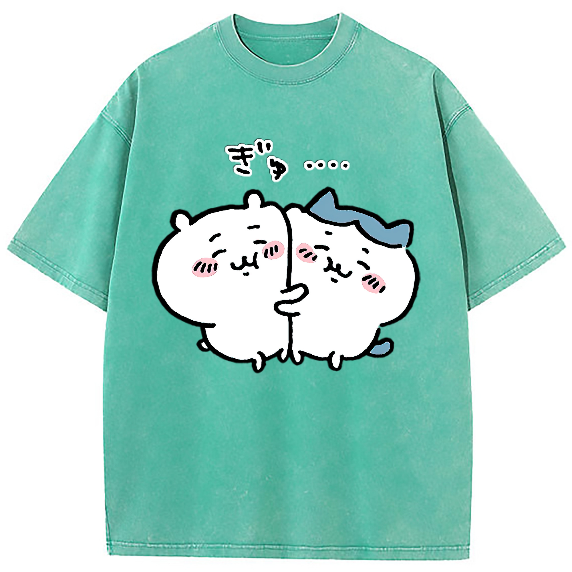 （画像用） ちいかわ ハチワレ Chii-kawa hachiware 綿100% ヴィンテージ風 半袖Tシャツ（フロントプリント）